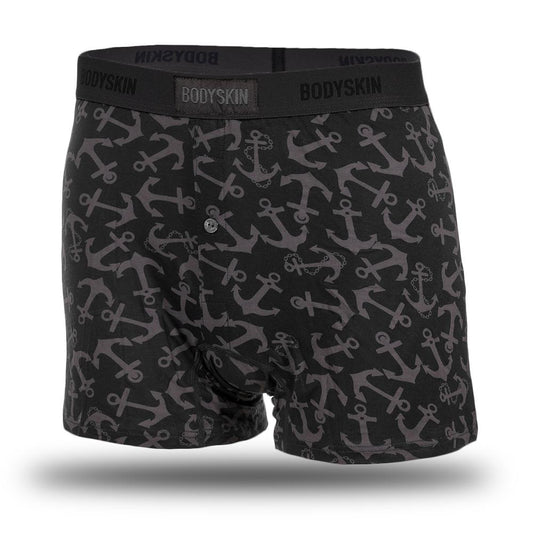 Boxer Bodyskin Lucky Lousse noir avec ancres