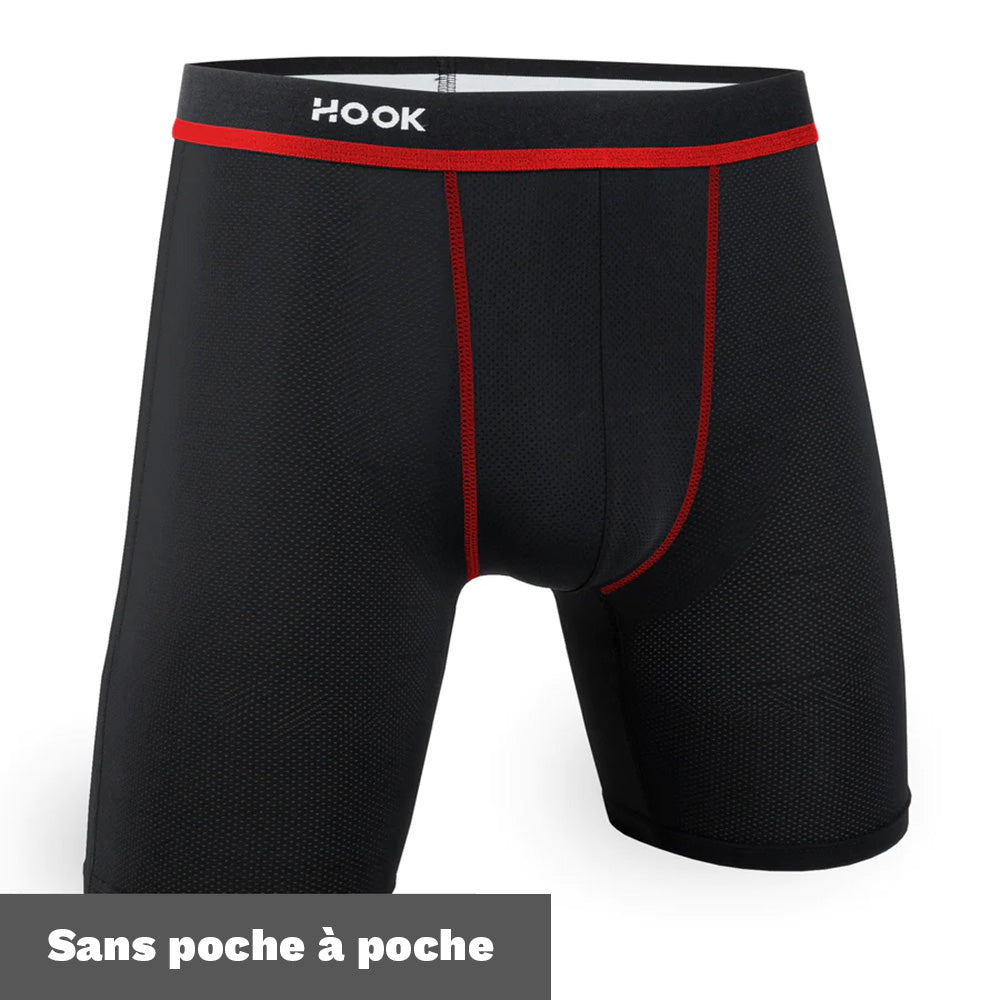 Boxer long Freedom : Renew Noir et rouge