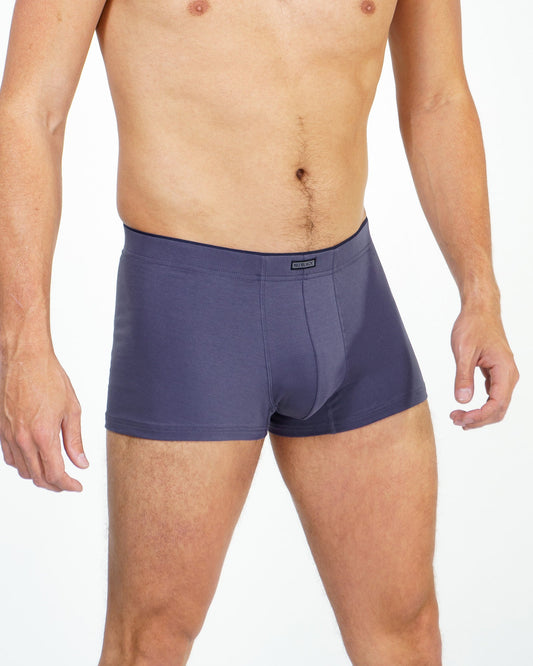 Boxer court Nu Pima coton bleu