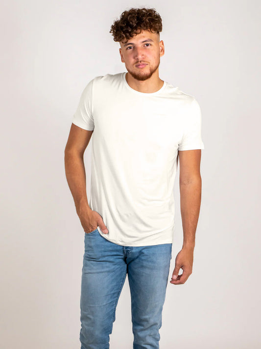 T-shirt Nu blanc crème en bambou