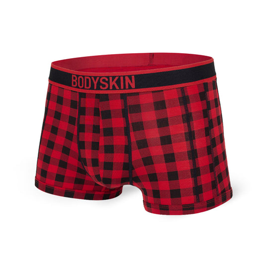 Boxer court Bodyskin Swag rouge carreauté